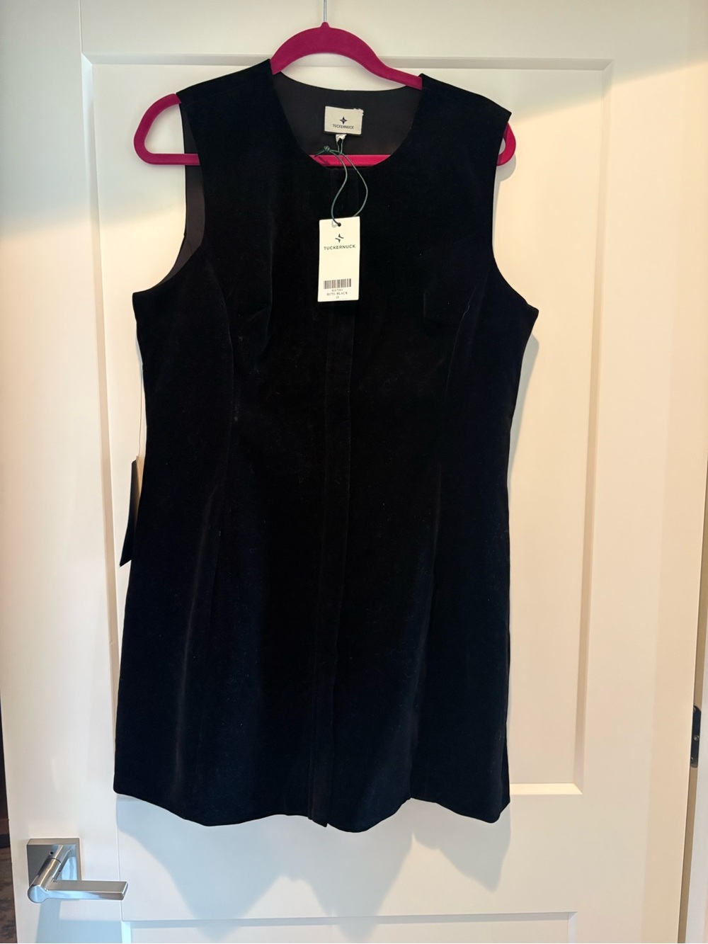 Tuckernuck Black Velvet Sleeveless Shift Dress